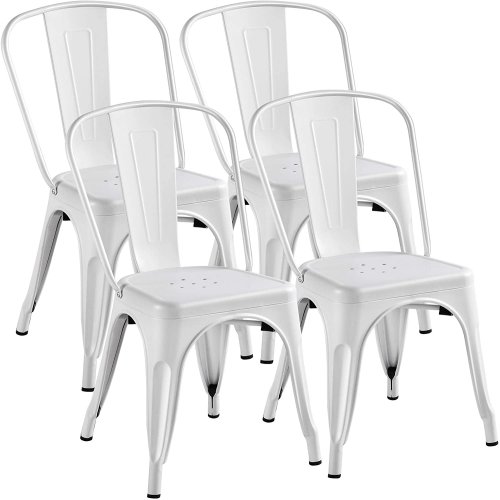 Lot de 4 chaises INDUSS blanches