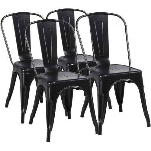 Lot de 4 chaises INDUSS noires
