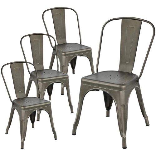 Lot de 4 chaises INDUSS grises