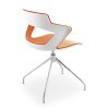 Chaise KAOMA piétement style chromé coque plastique PC assise/dossier placet tissu