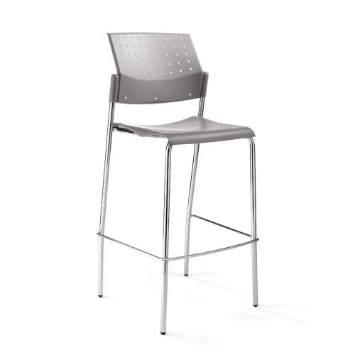 Tabouret CINE 4 pieds assise/dossier polypro