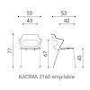 Chaise KAOMA 4 pieds chromé coque plastique  assise placet tissu