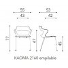 Chaise KAOMA 4 pieds chromé assise/dossier tissu