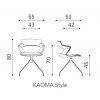 Chaise KAOMA piétement style chromé coque plastique assise/dossier placet tissu