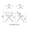 Chaise KAOMA piétement style chromé coque plastique assise/dossier placet tissu