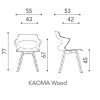 Chaise KAOMA 4 pieds bois coque plastique assise placet tissu
