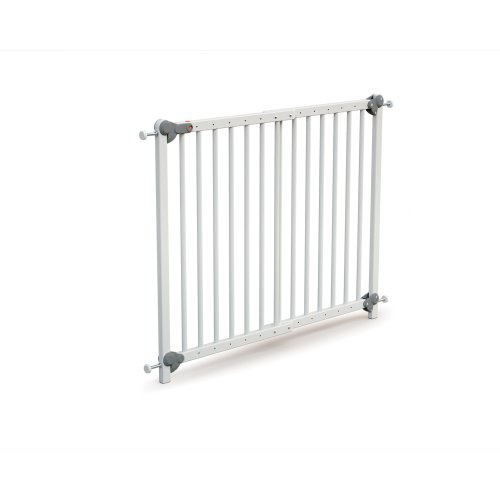 Barrières de sécurité 73-110 cm Blanc et gris