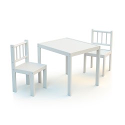 Chaise et table bois