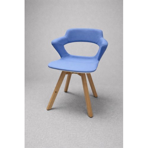 Chaise KAOMA 4 pieds bois coque plastique PC assise/dossier  placet tissu
