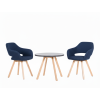 Fauteuil BERN wood tissu bleu marine BN31