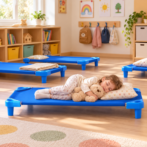 Lot de 6 couchettes NANNY empilables pour enfants 130x57 cm -