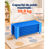 Lot de 6 couchettes NANNY empilables pour enfants 130x57 cm -