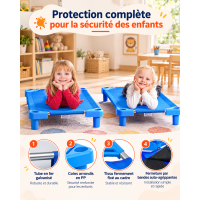 Lot de 6 couchettes NANNY empilables pour enfants 130x57 cm -